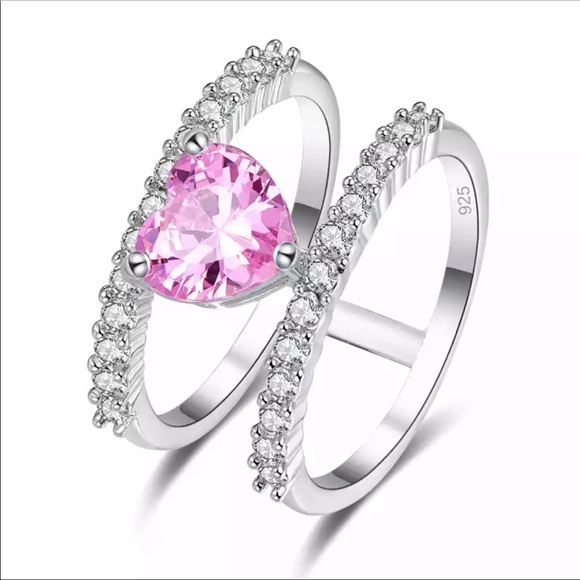 Jewelry - NWT Gorgeous Pink Zircon Silver 925 Elegant ring